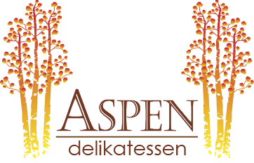 Aspen Deli Logo with 2 trees